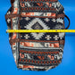 Southwest Aztec Print Weekender Duffel Bag Blue Multi Tribal Boho Oversized Tote