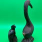 Vintage Carved Ironwood Bird Sculptures Lot of 2 Heron Eagle Folk Art MCM