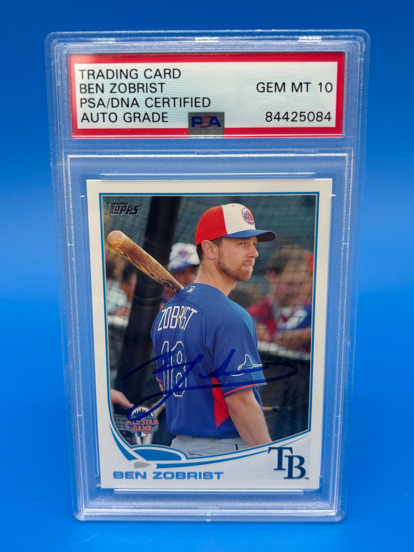 2013 Topps Update Ben Zobrist Signed Auto PSA/DNA Auto 10 Tampa Bay Rays US148