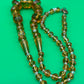 Vintage Amber Topaz Faceted Glass Bead Necklace Graduated Estate Jewelry 16”