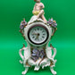 Vintage Louis Pierlot German Porcelain Mantel Clock w/ Cherub – 10” Wind Up