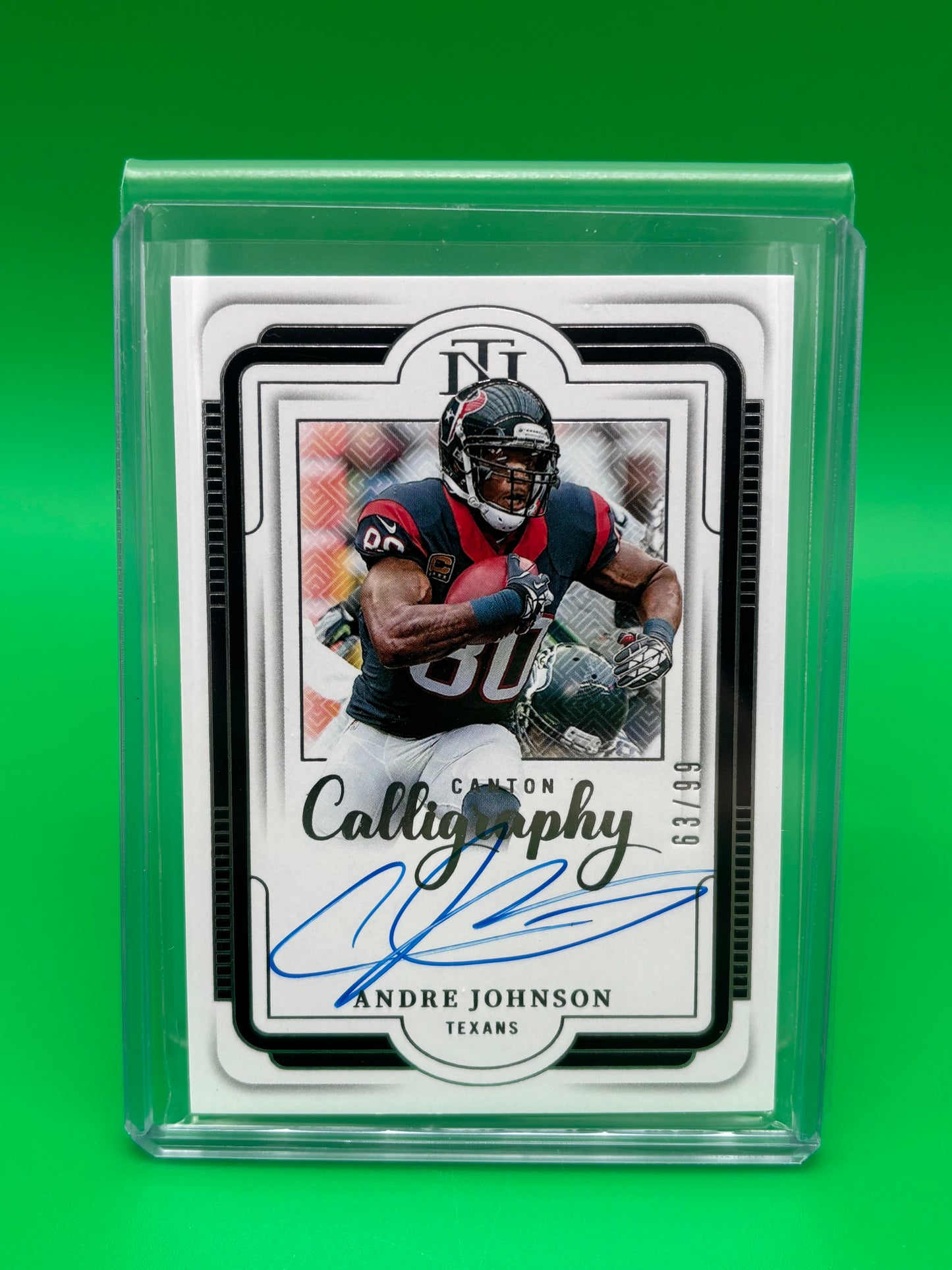 2025 National Treasures Andre Johnson Canton Calligraphy On Card Auto #63/99 SSP
