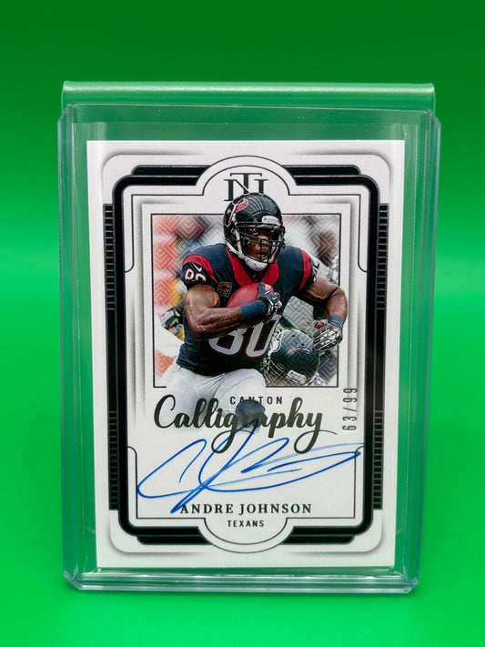 2025 National Treasures Andre Johnson Canton Calligraphy On Card Auto #63/99 SSP