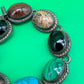 Vintage Taxco Mexico Sterling Silver Multi Stone Bracelet 925 TA-95 58g