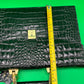 Vintage Vivage Black Croc Embossed Leather Briefcase Satchel Gold Hardware Key