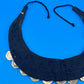 Vintage HUGE Tribal Bib Necklace Cowrie Shells Beads Myanmar Coins Boho Statement