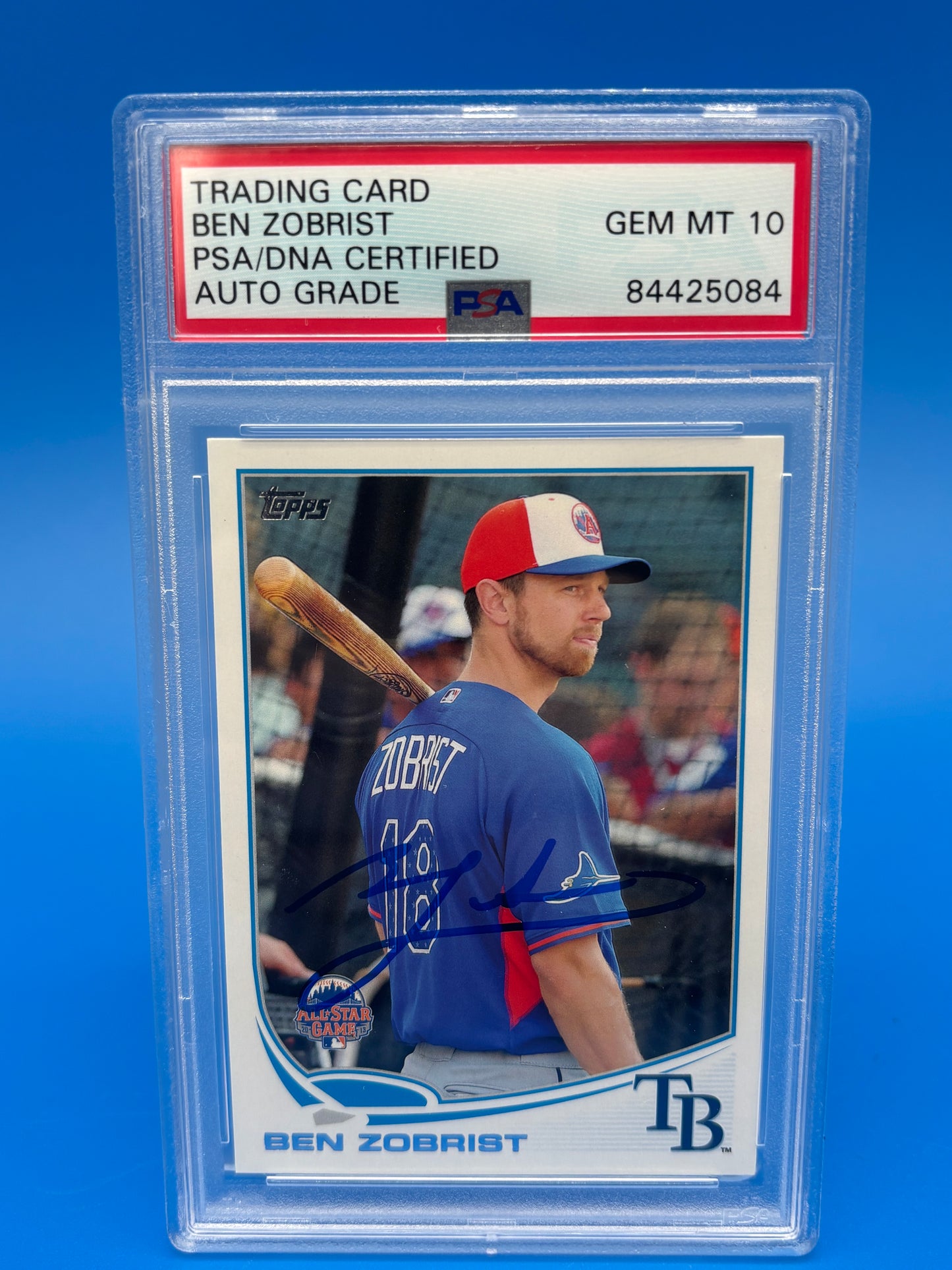 2013 Topps Update Ben Zobrist Signed Auto PSA/DNA Auto 10 Tampa Bay Rays US148