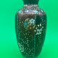 Antique Japanese Cloisonne Vase Meiji Floral Enamel Brown Ground 8” Unmarked
