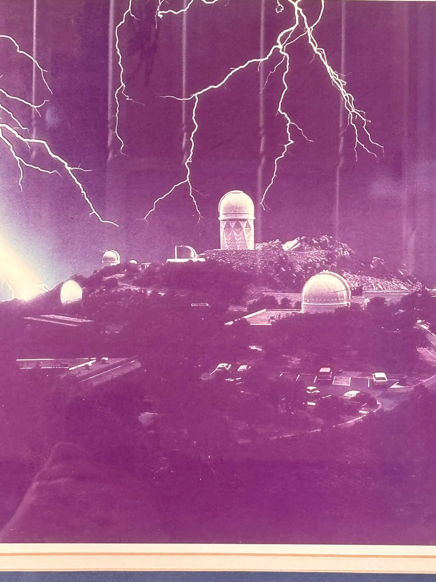 Vintage Gary Ladd Kitt Peak Observatory Lightning Framed Photo Print Arizona