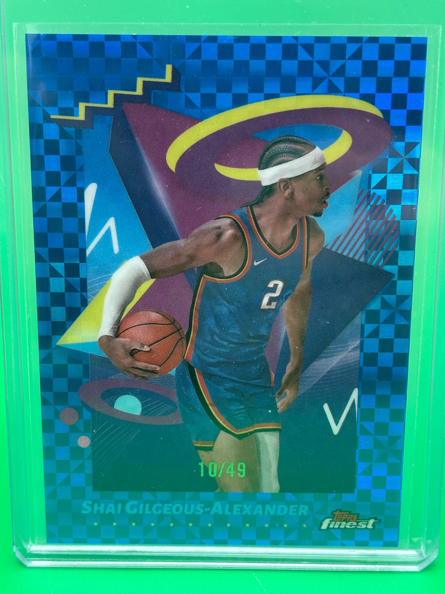 2025 Topps Finest Shai Gilgeous-Alexander Blue Checkerboard X-Fractor /49 #267 SGA Thunder