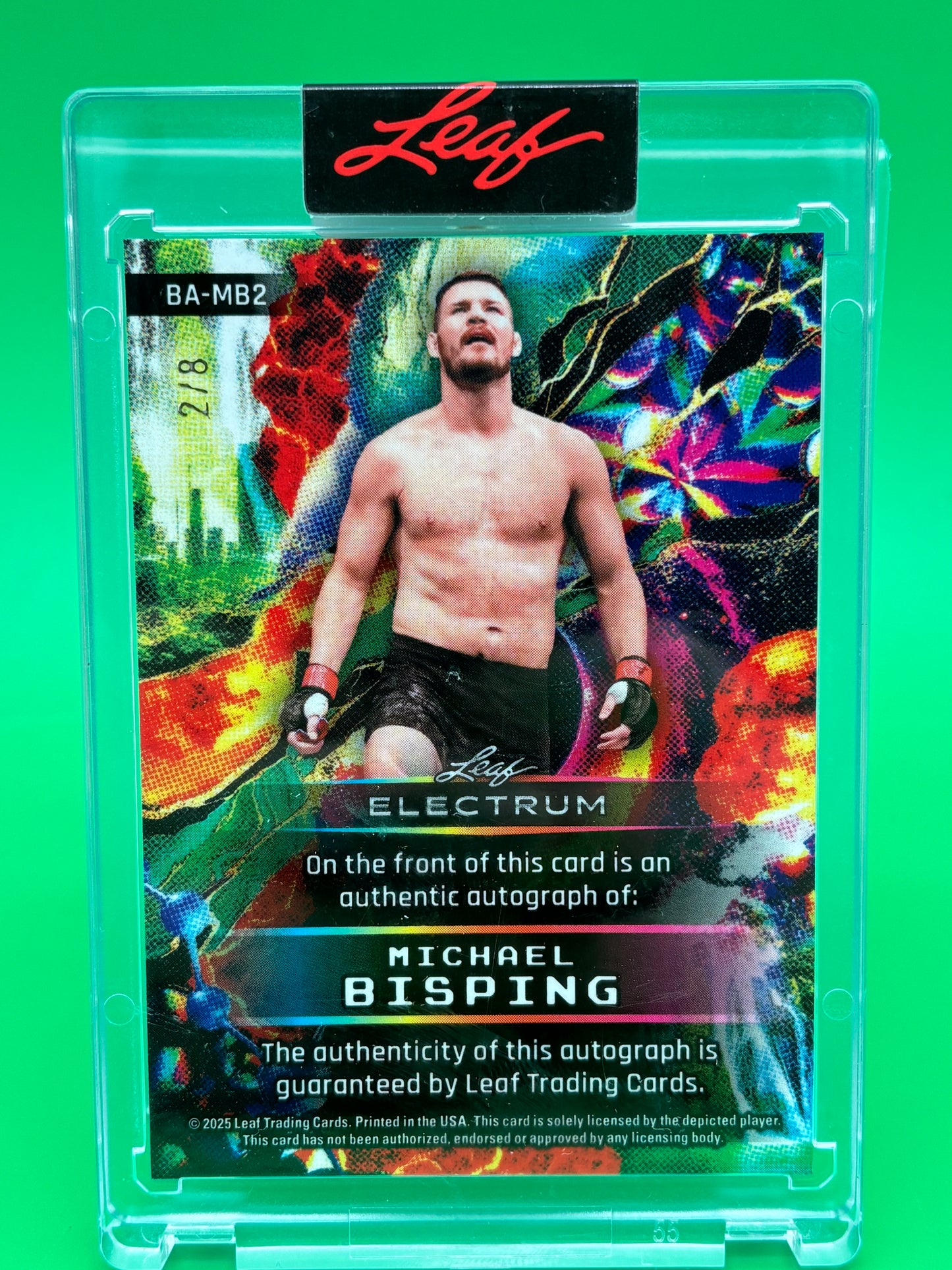 2025 Leaf Electrum Michael Bisping Auto /8 HOF 19 Inscription UFC BA-MB2 Tie Dye