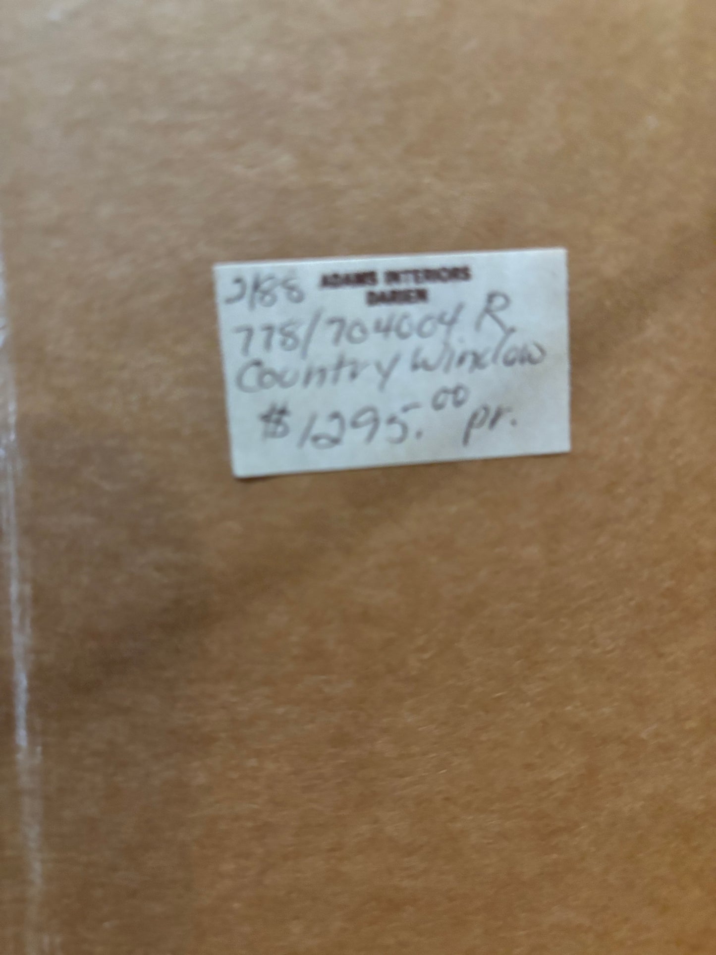 Vintage Antique Glass Frame Canvas Painting "Country Window" by Artist Alberto