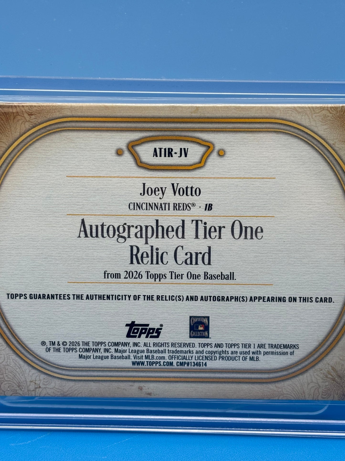 2026 Topps Tier One Joey Votto Auto Relic /199 Game Used Reds AT1R-JV