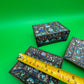 Vintage Chinese Cloisonne Enamel Jewelry Trinket Box & Matching Pair Dishes Floral Blue Brass Set