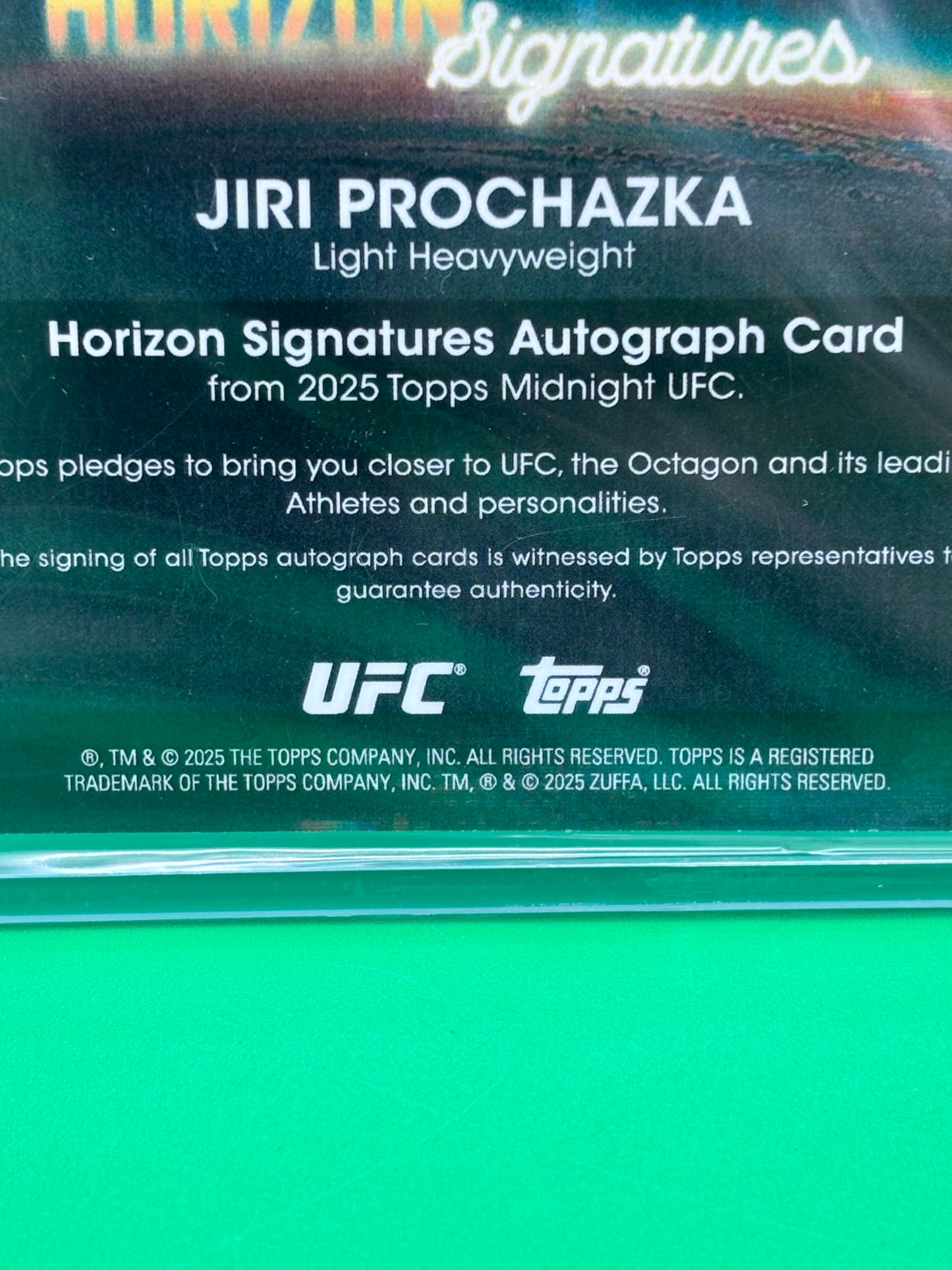 Jiri Prochazka Base Horizon On Card Autograph Topps Midnight 2025 UFC #HNS-JP
