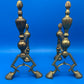 Vintage Brass Fireplace Andirons / Fire Dogs – Matching Pair