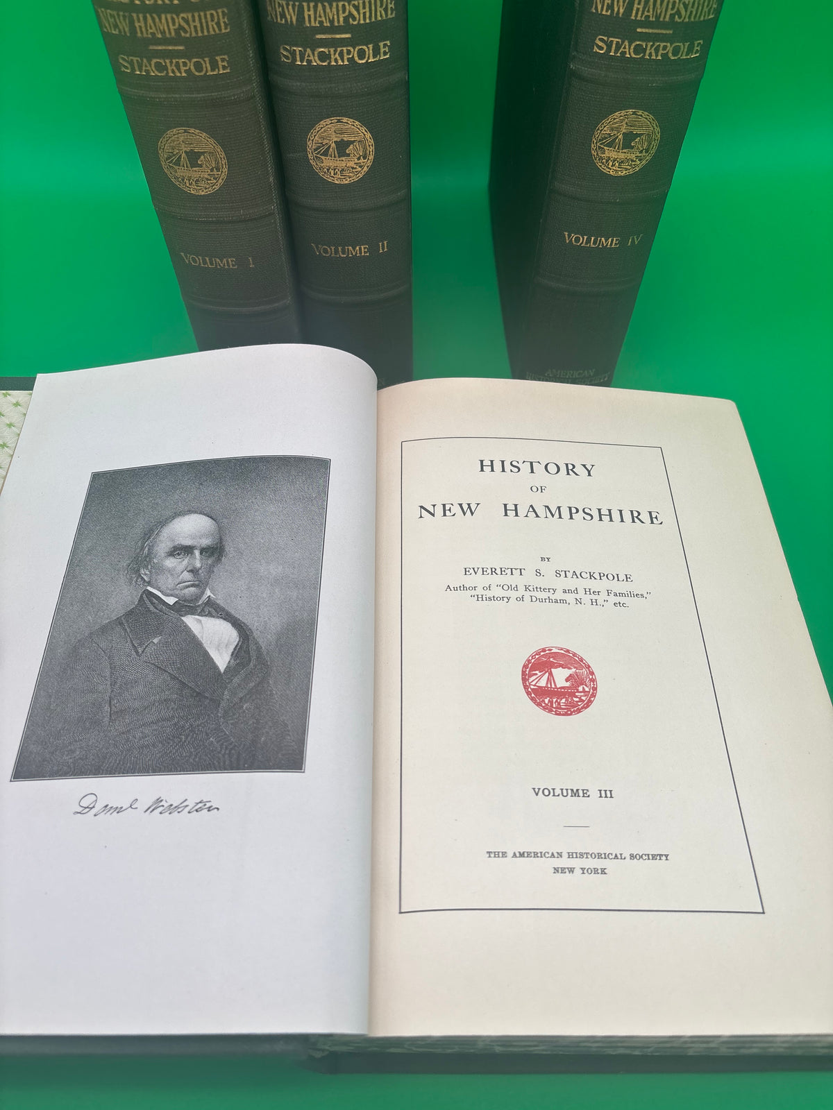 1916 History of New Hampshire Everett S Stackpole Complete 4 Vol Set Genealogy