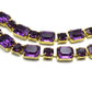 Vintage Purple Amethyst Rhinestone Crystal Costume Jewelry Necklace Art Deco Style