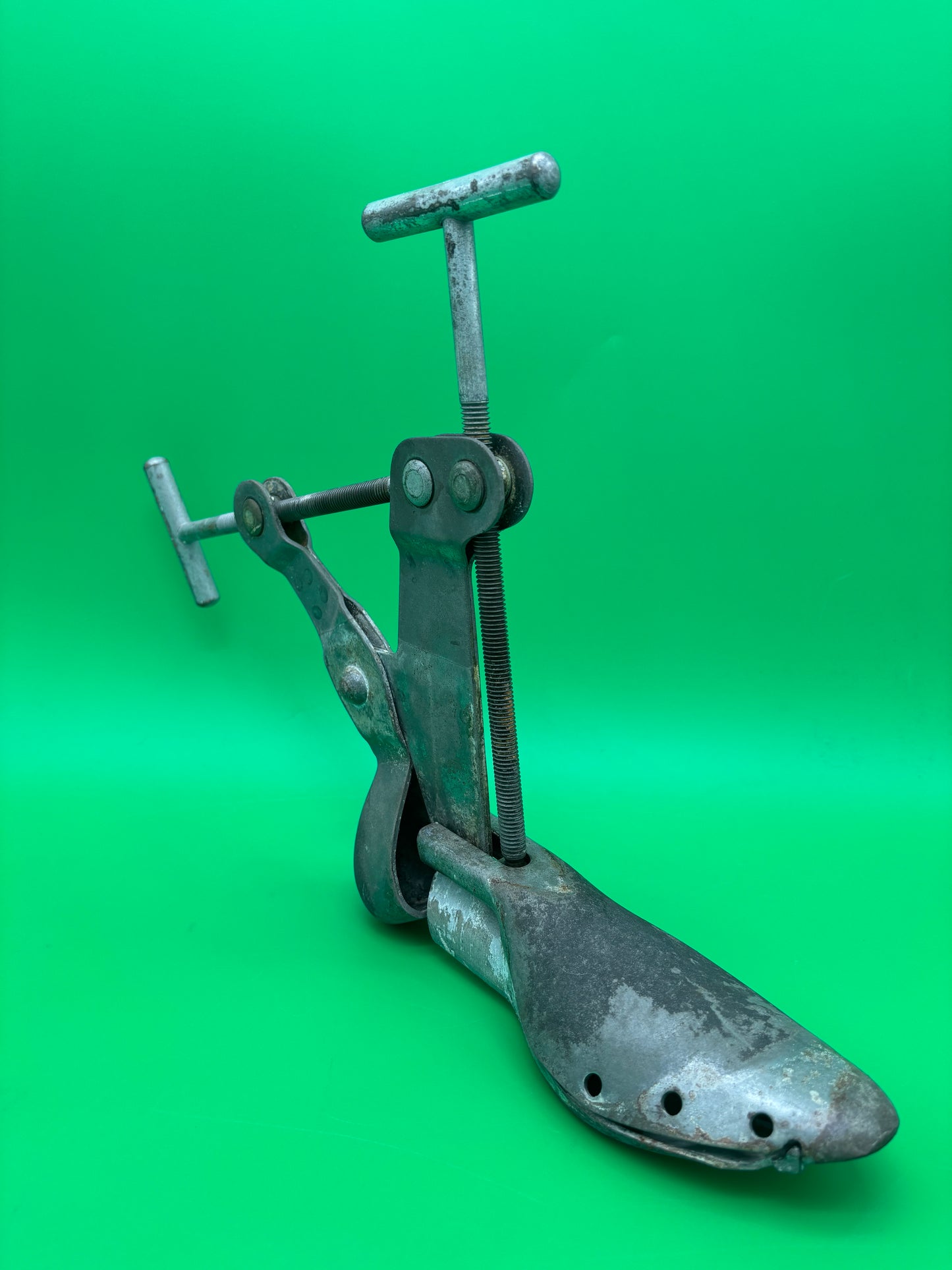Antique Nu-Way Pat. 1929 Industrial Steel Shoe Stretcher Cobbler Tool Steampunk