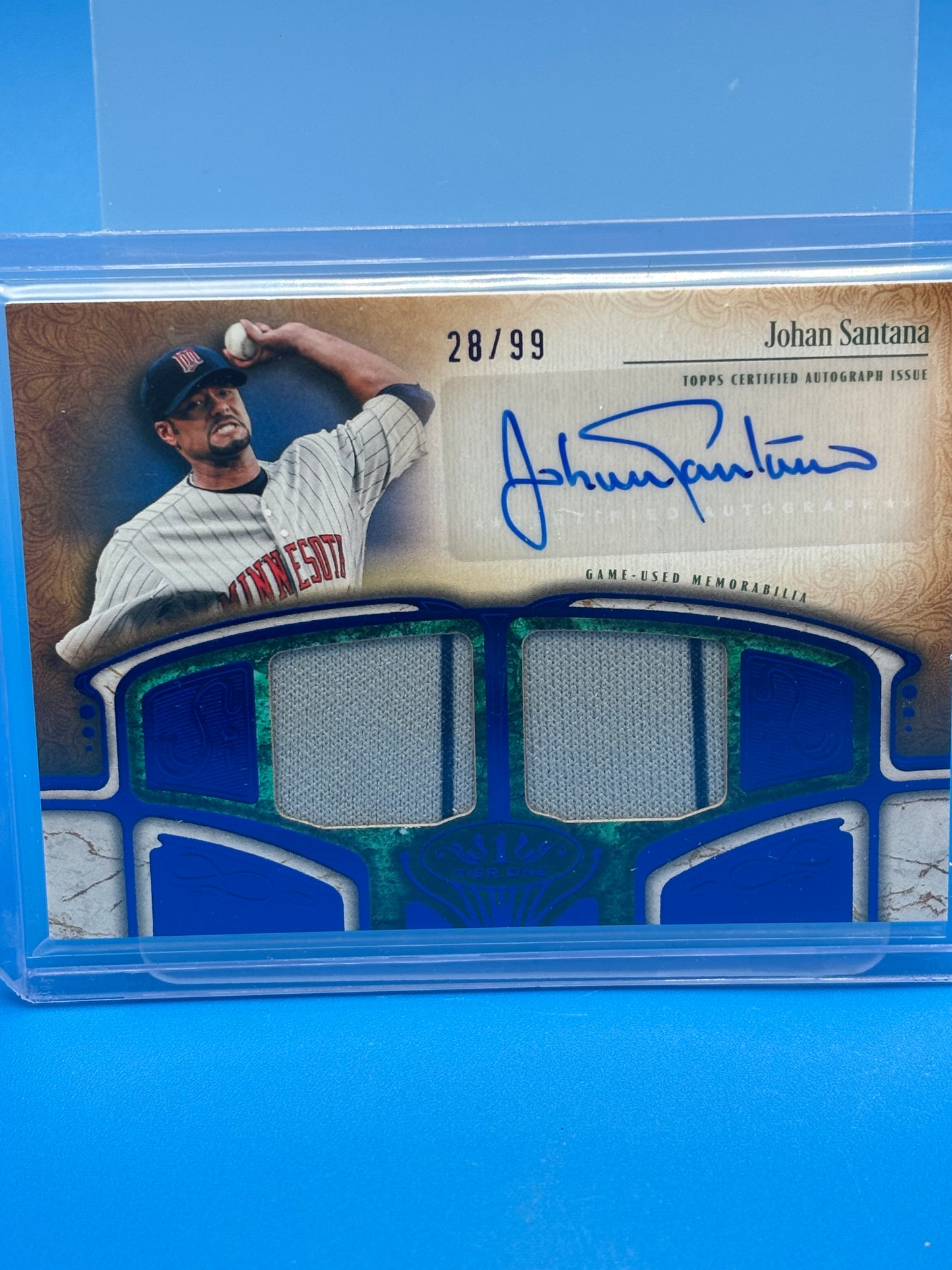 2026 Topps Tier One Johan Santana Auto Dual Relic /99 Twins AT1R-JSA
