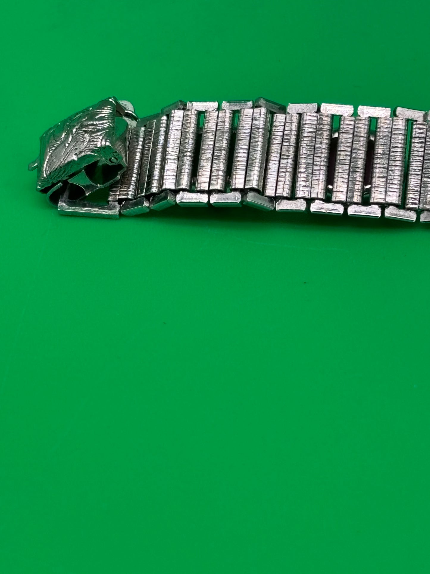 Vintage Sarah Coventry MCM Multi Color Glass Cabochon Panel Bracelet 7.5”