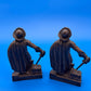 Pair of Antique Vtg 1928 Bronze finish Cast Iron Pirate Bookends Gift House NY