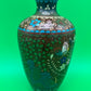 Antique Meiji Japanese Goldstone Cloisonne Butterfly Floral Vase 7 1/4”