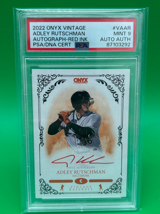 Adley Rutschman 2022 Onyx Vintage Red Ink Auto /25 PSA 9 PSA/DNA Orioles VAAR