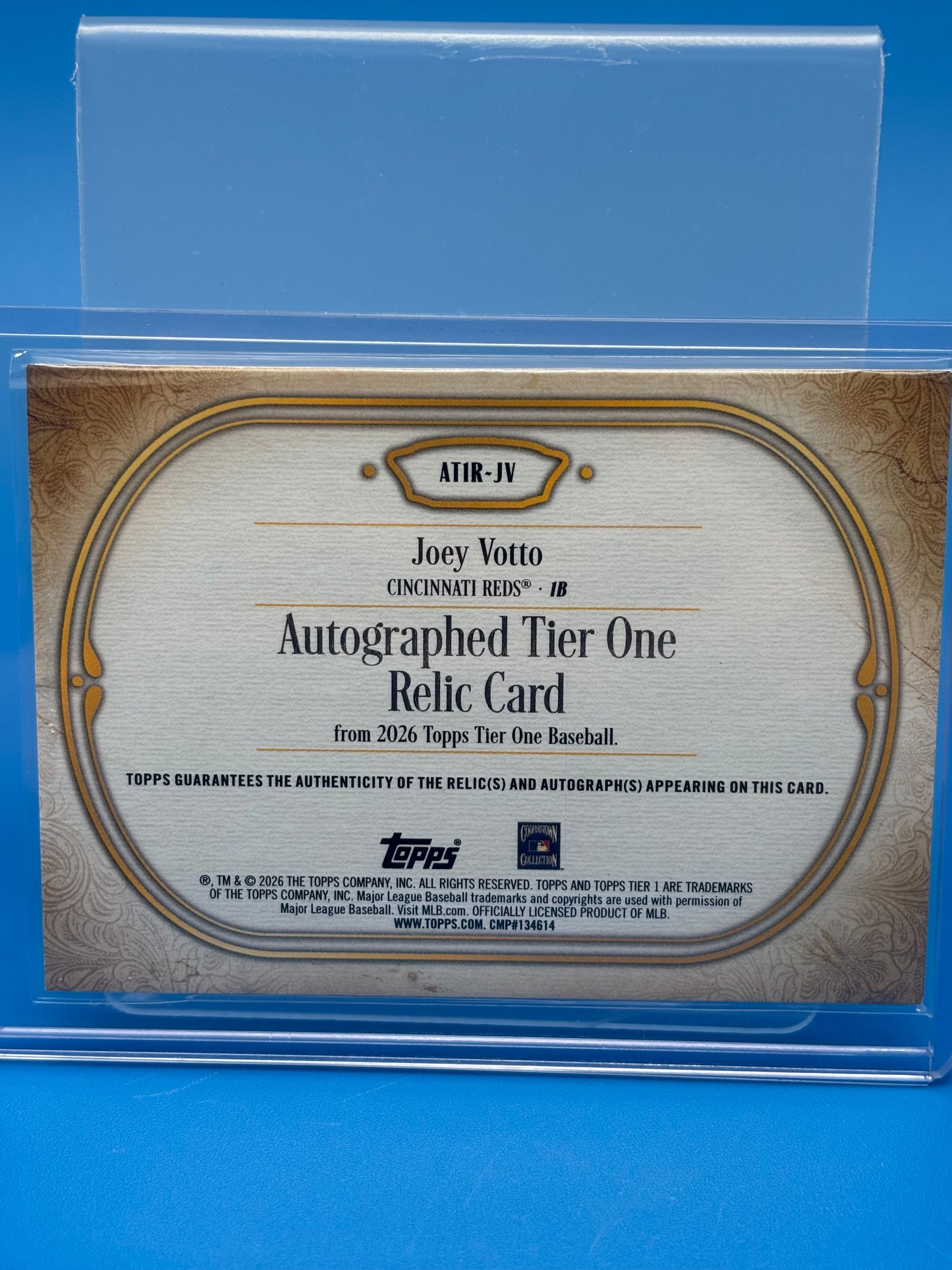 2026 Topps Tier One Joey Votto Auto Relic /199 Game Used Reds AT1R-JV