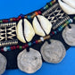Vintage HUGE Tribal Bib Necklace Cowrie Shells Beads Myanmar Coins Boho Statement