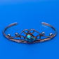 Vintage Sterling Silver Turquoise Cuff Bracelet Openwork Southwestern Design