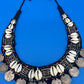 Vintage HUGE Tribal Bib Necklace Cowrie Shells Beads Myanmar Coins Boho Statement