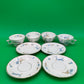 Antique Haviland Limoges France Tea Cup & Saucer Set – Blue Floral, Gold Trim (8-Piece Set)