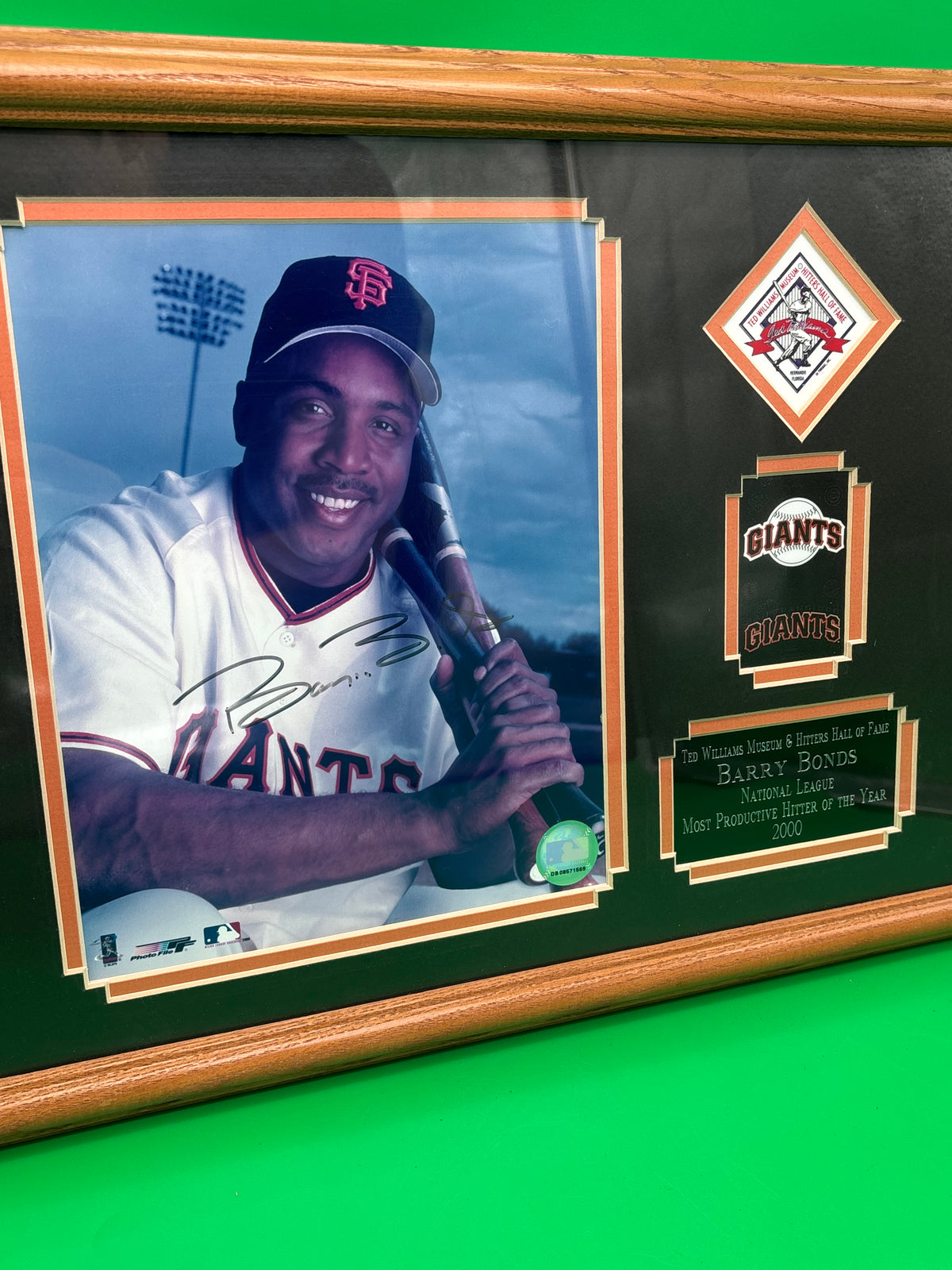Barry Bonds Signed Framed Photo SF Giants Ted Williams Museum COA MLB Hologram