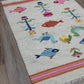 Vintage Turkish Bohemian Rug Tree of Life Fish Design Handmade 4x6 Ft Flatweave Kilim