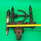 Antique Wooden Spinning Wheel Parts Flyer Bobbin Whorl Maidens Textile Tool Lot