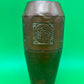 Antique German Jugendstil Hammered Copper Vase Floral Panels 8.25” Germany