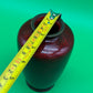 Signed Ando Japanese Pigeon Blood Red Ginbari Cloisonne Bird Bamboo Vase 5.75”