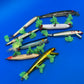 Lot of 8 Vintage Wooden Saltwater Fishing Lures Needlefish Poppers Swimmers Surf Plug Collection