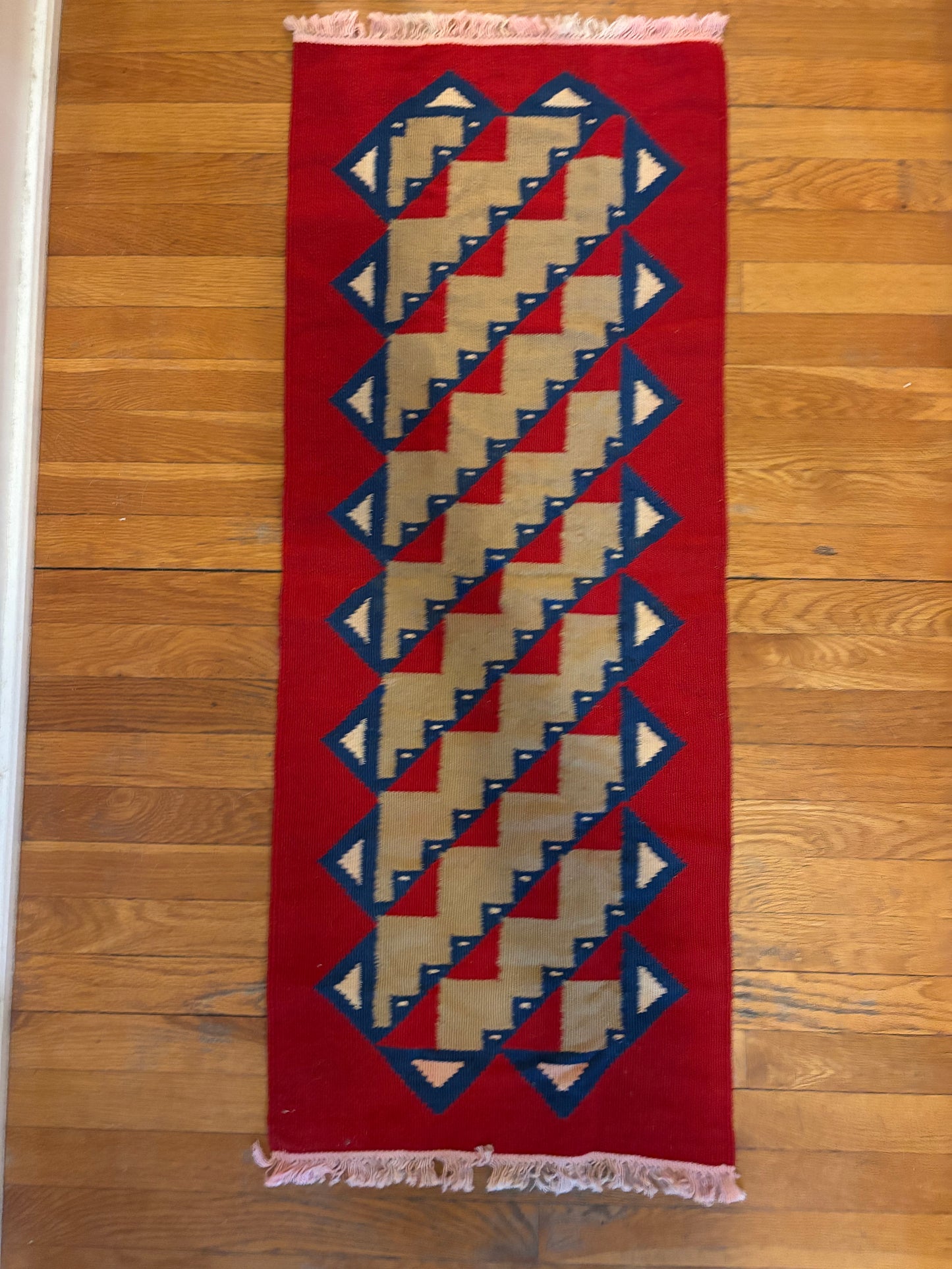 Amazing Hand Knotted Vintage Turkish Kilim Wool Area Rug 3.10 x 1.7 Ft