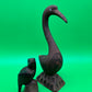 Vintage Carved Ironwood Bird Sculptures Lot of 2 Heron Eagle Folk Art MCM
