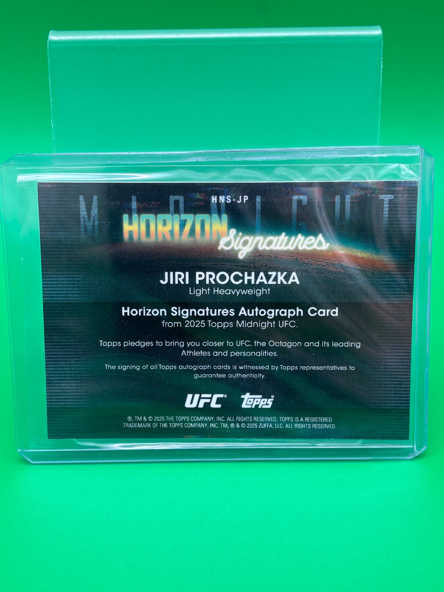 Jiri Prochazka Base Horizon On Card Autograph Topps Midnight 2025 UFC #HNS-JP