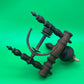 Antique Wooden Spinning Wheel Parts Flyer Bobbin Whorl Maidens Textile Tool Lot