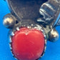 VTG Henry Mariano HM Navajo Sterling Silver Turquoise Coral Ring Size 8