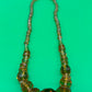 Vintage Amber Topaz Faceted Glass Bead Necklace Graduated Estate Jewelry 16”