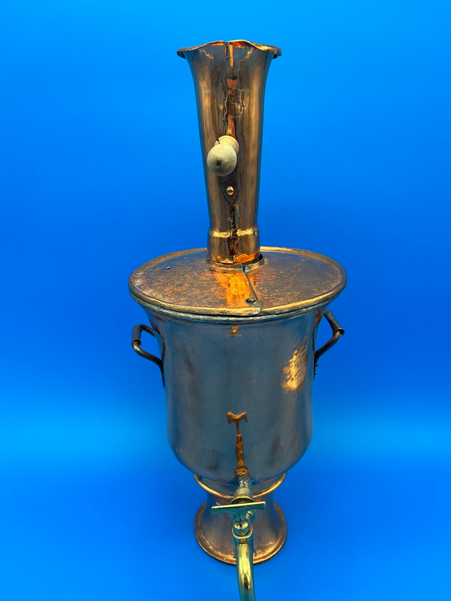 Rare Antique Heavy Solid Copper Tea Samovar - Turkish - Tea Boiler w/Chimney