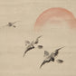 Kano Eigaku Japanese Edo Hanging Scroll Sparrows Morning Sun Signed Sealed Box