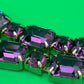 Vintage Purple Amethyst Rhinestone Crystal Costume Jewelry Necklace Art Deco Style 17.5”
