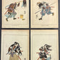 1917 Utagawa Kuniyoshi Seichu Gishi Den 47 Ronin Woodblock Prints Lot of 4