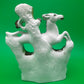 Antique Staffordshire Zebra Fox Spill Vase Victorian c1860 Pottery 8”